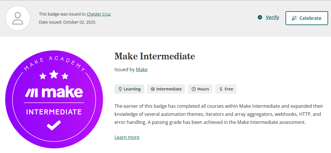 Make Intermediate certification