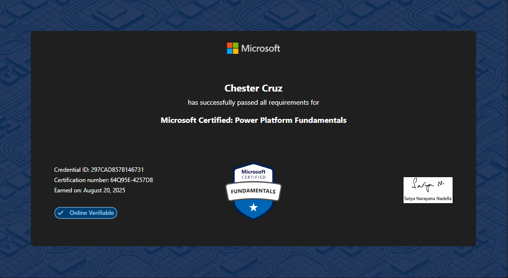 Microsoft Power Platform certification
